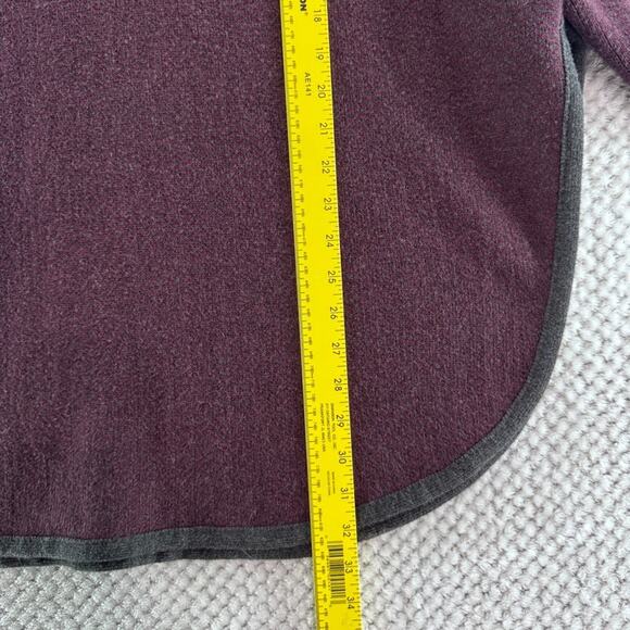 LOFT Sweater Womens M/L Burgundy Cowl Neck Poncho Oversize Pullover Capelet - Picture 10 of 11